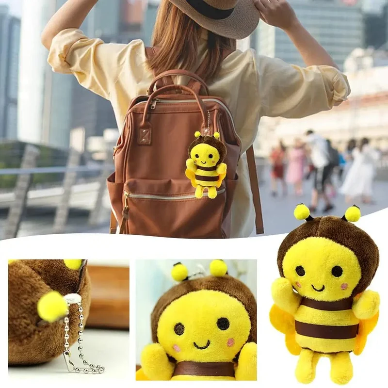 12cm Bee Festival Plüsch Puppe Animation Bee Festival Dekoration Kleine Anhänger Plüsch Tasche Anhänger Plüsch Nette Biene Aktivität Geschenk k1X4