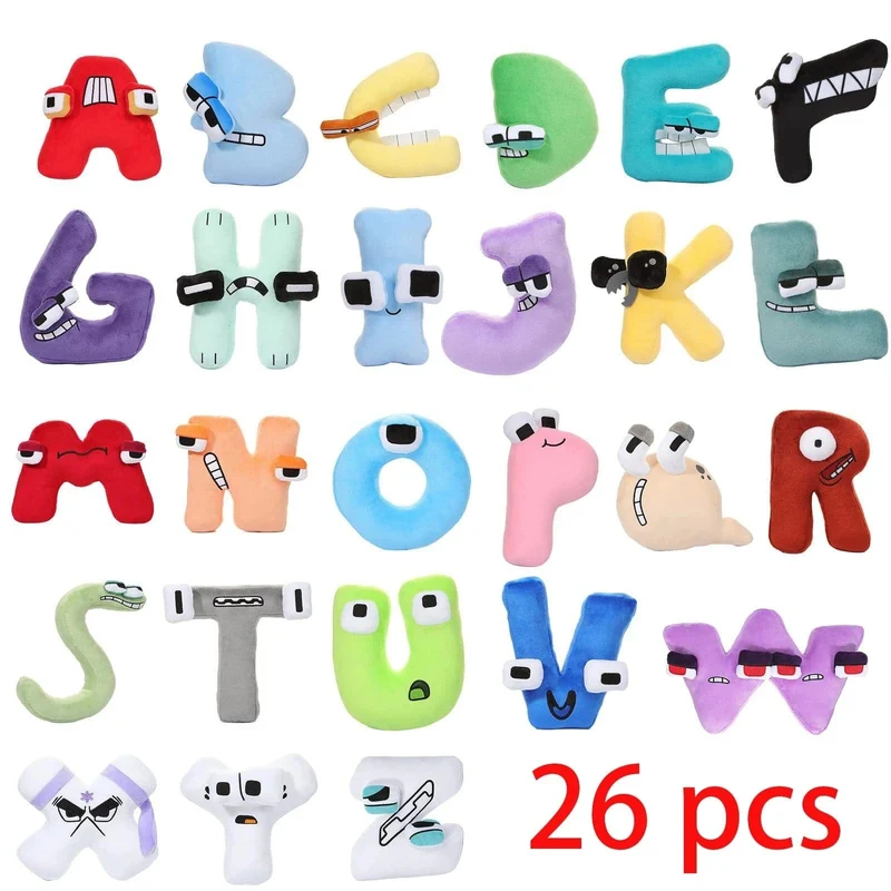 2023 NEU Alphabet Lore Plüschtier Anime Puppe 26 englische Buchstaben Stofftiere Kinder Montessori Zahlen 0-9 Puppenspielzeug Plüschgeschenke