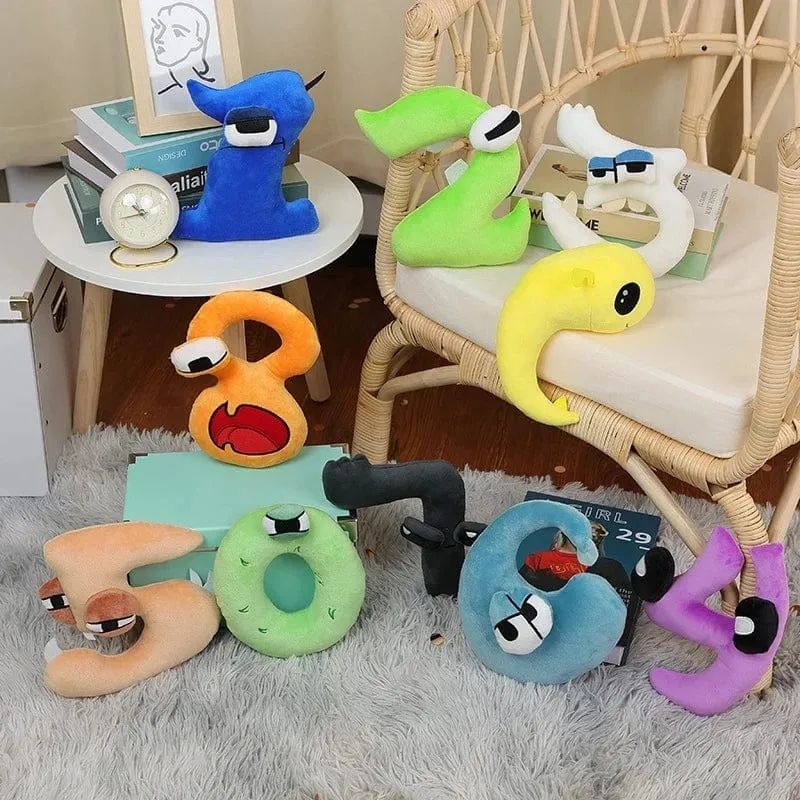 2023 NEU Alphabet Lore Plüschtier Anime Puppe 26 englische Buchstaben Stofftiere Kinder Montessori Zahlen 0-9 Puppenspielzeug Plüschgeschenke