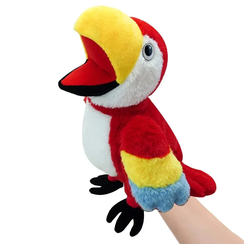 Vogel Weiche Stofftier Puppe Papagei Eule Adler Flamingo Pfau Cosplay Plüsch Puppe Pädagogisches Baby Spielzeug Kawaii Hand Finger Puppe