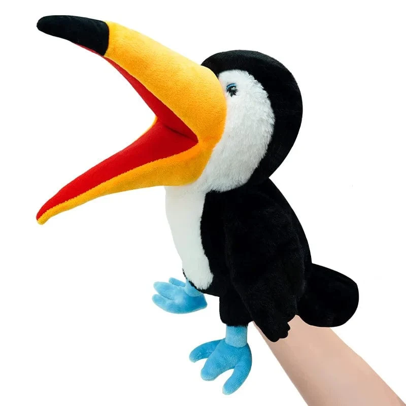 Vogel Weiche Stofftier Puppe Papagei Eule Adler Flamingo Pfau Cosplay Plüsch Puppe Pädagogisches Baby Spielzeug Kawaii Hand Finger Puppe