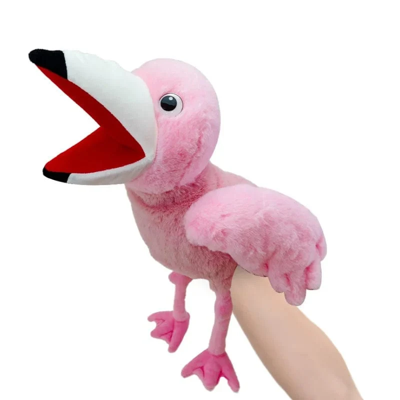 Vogel Weiche Stofftier Puppe Papagei Eule Adler Flamingo Pfau Cosplay Plüsch Puppe Pädagogisches Baby Spielzeug Kawaii Hand Finger Puppe