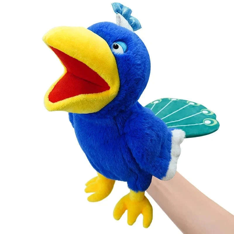 Vogel Weiche Stofftier Puppe Papagei Eule Adler Flamingo Pfau Cosplay Plüsch Puppe Pädagogisches Baby Spielzeug Kawaii Hand Finger Puppe