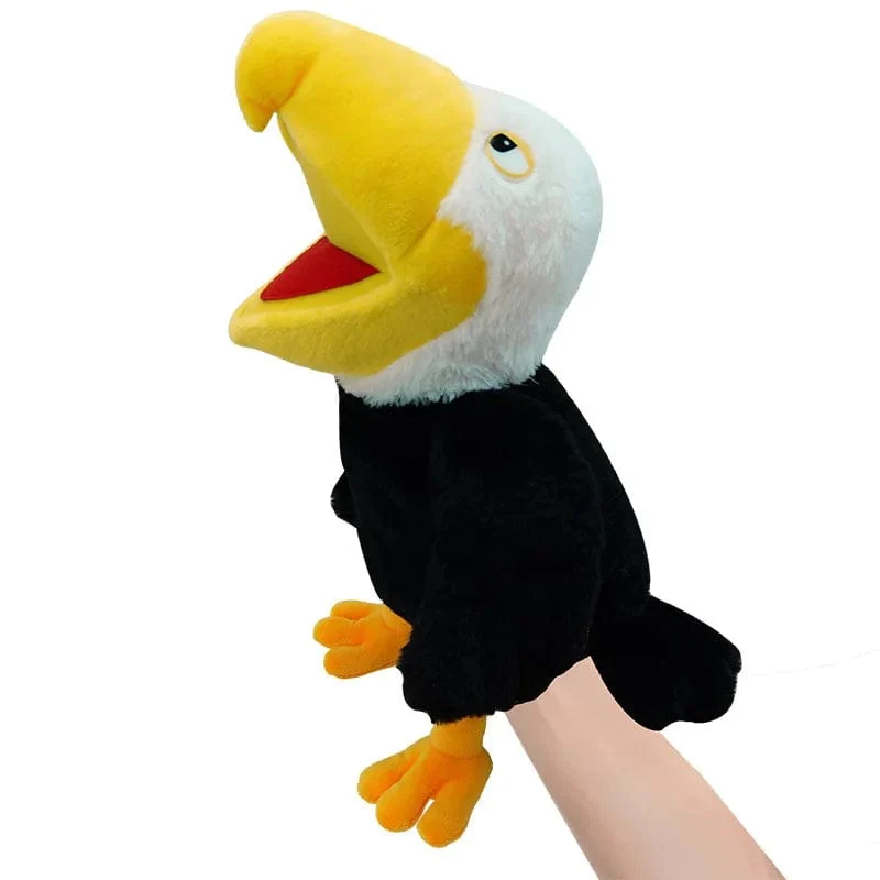 Vogel Weiche Stofftier Puppe Papagei Eule Adler Flamingo Pfau Cosplay Plüsch Puppe Pädagogisches Baby Spielzeug Kawaii Hand Finger Puppe