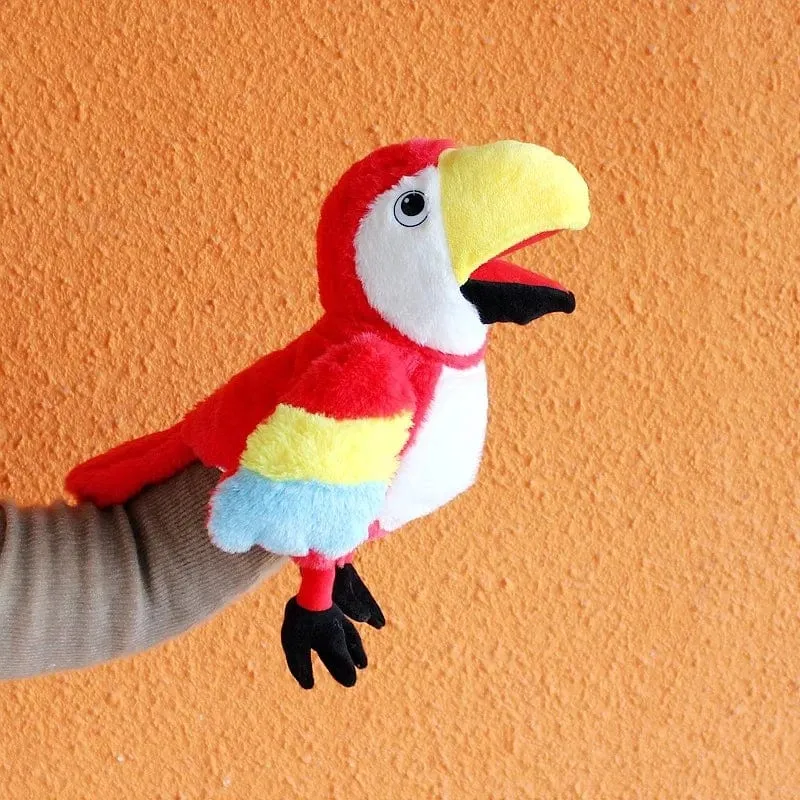 Vogel Weiche Stofftier Puppe Papagei Eule Adler Flamingo Pfau Cosplay Plüsch Puppe Pädagogisches Baby Spielzeug Kawaii Hand Finger Puppe