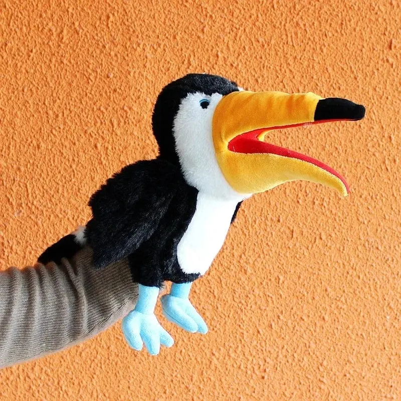 Vogel Weiche Stofftier Puppe Papagei Eule Adler Flamingo Pfau Cosplay Plüsch Puppe Pädagogisches Baby Spielzeug Kawaii Hand Finger Puppe