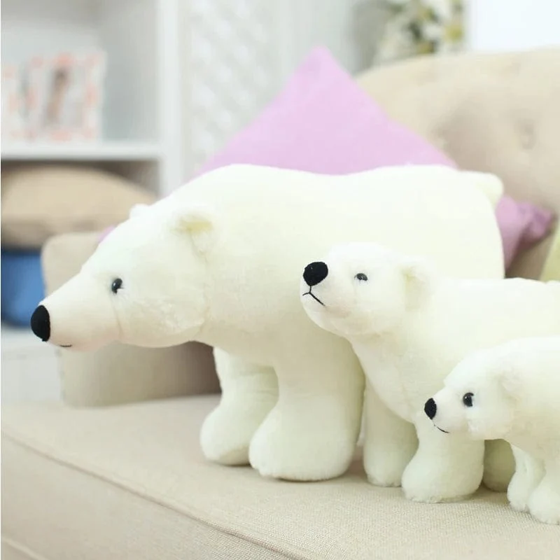 20/25/35/45 cm Super schöne Eisbärenfamilie, Plüsch-Beruhigungsspielzeug, reiner weißer Bär, weiche Stoffpuppe, Geschenk für Kinder