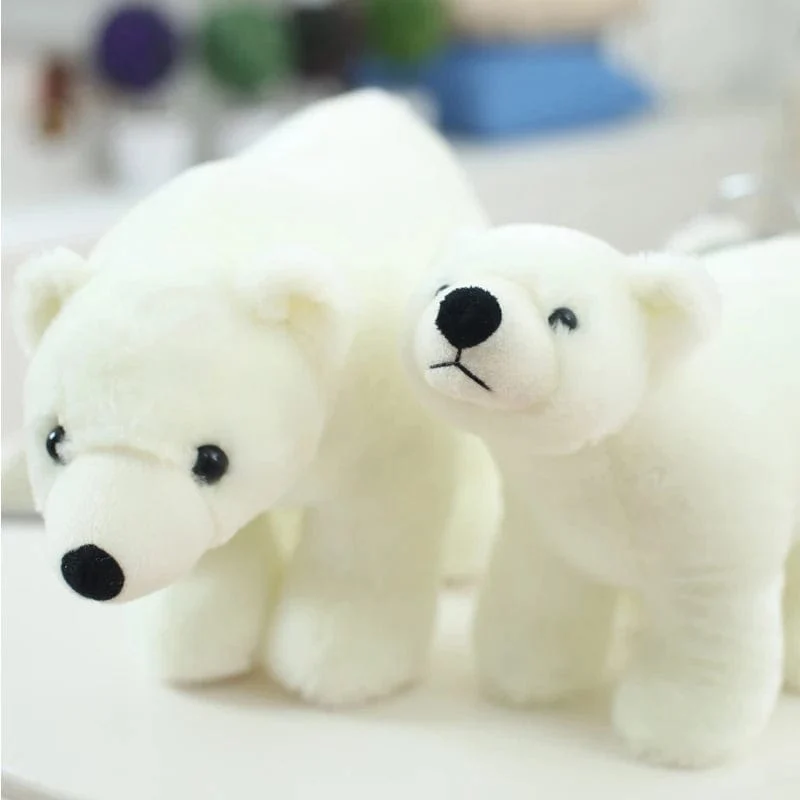 20/25/35/45 cm Super schöne Eisbärenfamilie, Plüsch-Beruhigungsspielzeug, reiner weißer Bär, weiche Stoffpuppe, Geschenk für Kinder