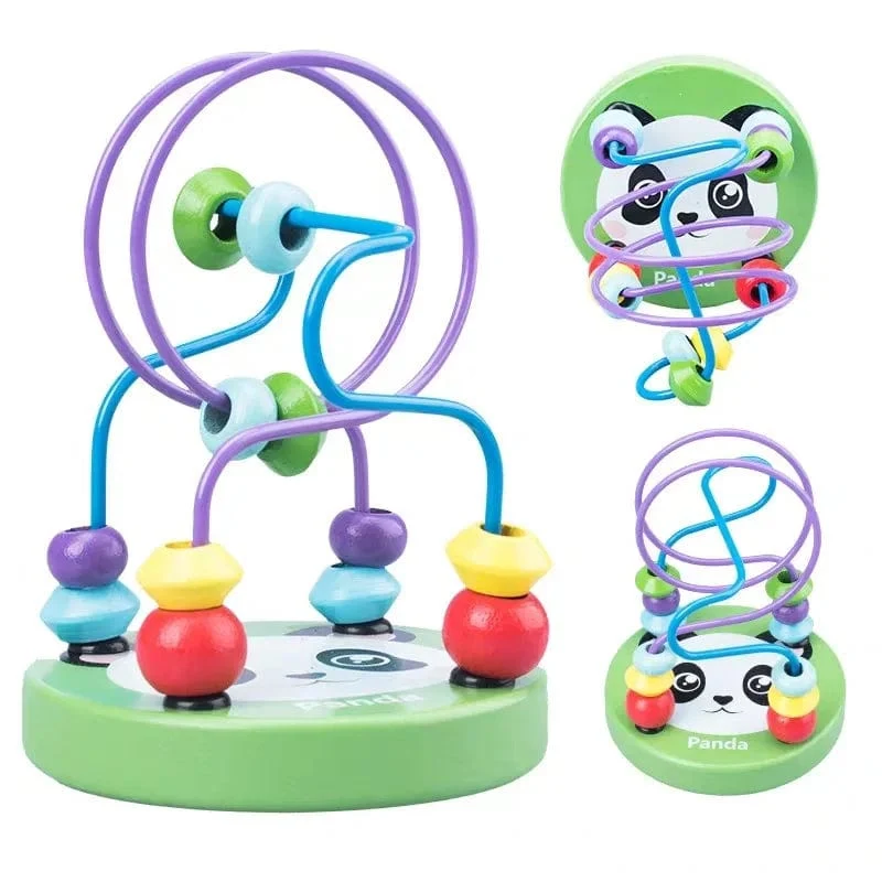 Baby Montessori Pädagogisches Mathematik Spielzeug Holz Mini Kreise Perlen Draht Labyrinth Achterbahn Abakus Puzzle Spielzeug Für Kinder Junge Mädchen Geschenk