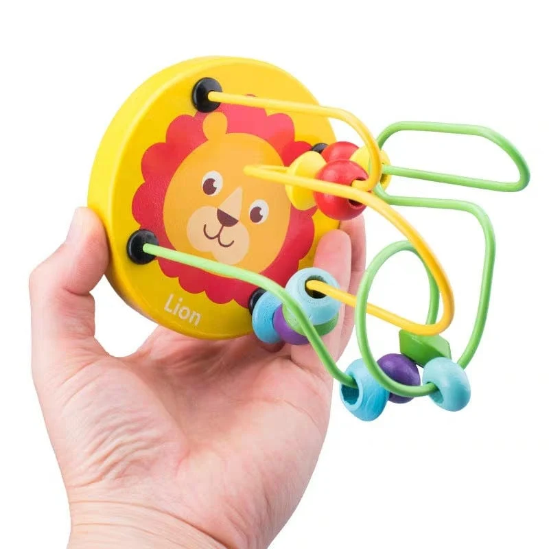 Baby Montessori Pädagogisches Mathematik Spielzeug Holz Mini Kreise Perlen Draht Labyrinth Achterbahn Abakus Puzzle Spielzeug Für Kinder Junge Mädchen Geschenk