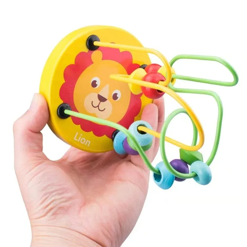 Baby Montessori Pädagogisches Mathematik Spielzeug Holz Mini Kreise Perlen Draht Labyrinth Achterbahn Abakus Puzzle Spielzeug Für Kinder Junge Mädchen Geschenk