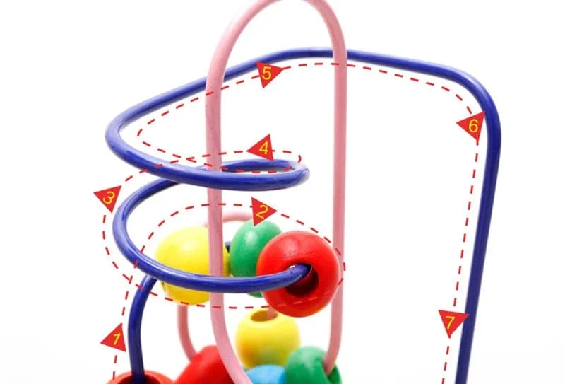 Baby Montessori Pädagogisches Mathematik Spielzeug Holz Mini Kreise Perlen Draht Labyrinth Achterbahn Abakus Puzzle Spielzeug Für Kinder Junge Mädchen Geschenk