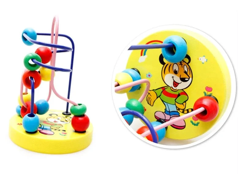 Baby Montessori Pädagogisches Mathematik Spielzeug Holz Mini Kreise Perlen Draht Labyrinth Achterbahn Abakus Puzzle Spielzeug Für Kinder Junge Mädchen Geschenk