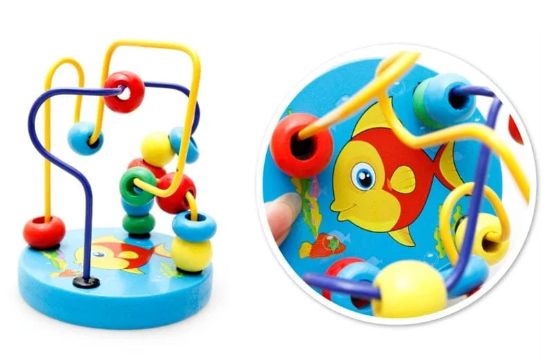 Baby Montessori Pädagogisches Mathematik Spielzeug Holz Mini Kreise Perlen Draht Labyrinth Achterbahn Abakus Puzzle Spielzeug Für Kinder Junge Mädchen Geschenk