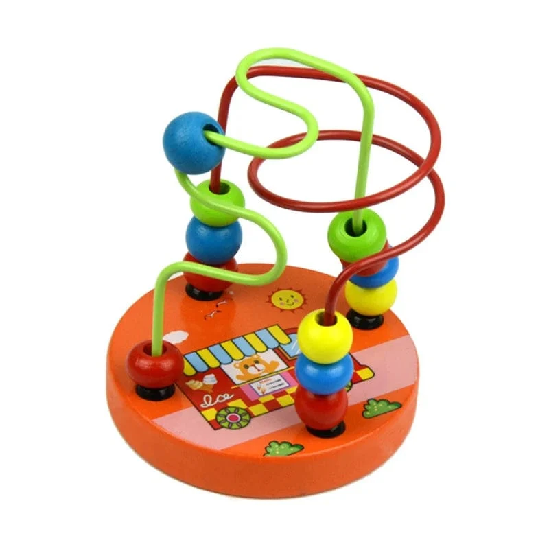 Baby Montessori Pädagogisches Mathematik Spielzeug Holz Mini Kreise Perlen Draht Labyrinth Achterbahn Abakus Puzzle Spielzeug Für Kinder Junge Mädchen Geschenk