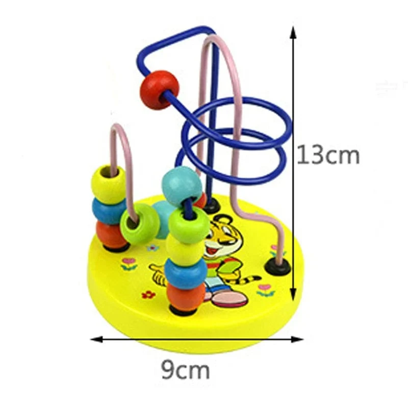 Baby Montessori Pädagogisches Mathematik Spielzeug Holz Mini Kreise Perlen Draht Labyrinth Achterbahn Abakus Puzzle Spielzeug Für Kinder Junge Mädchen Geschenk