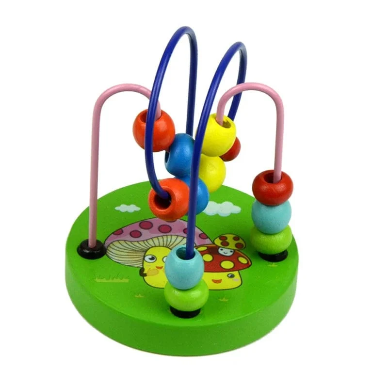 Baby Montessori Pädagogisches Mathematik Spielzeug Holz Mini Kreise Perlen Draht Labyrinth Achterbahn Abakus Puzzle Spielzeug Für Kinder Junge Mädchen Geschenk
