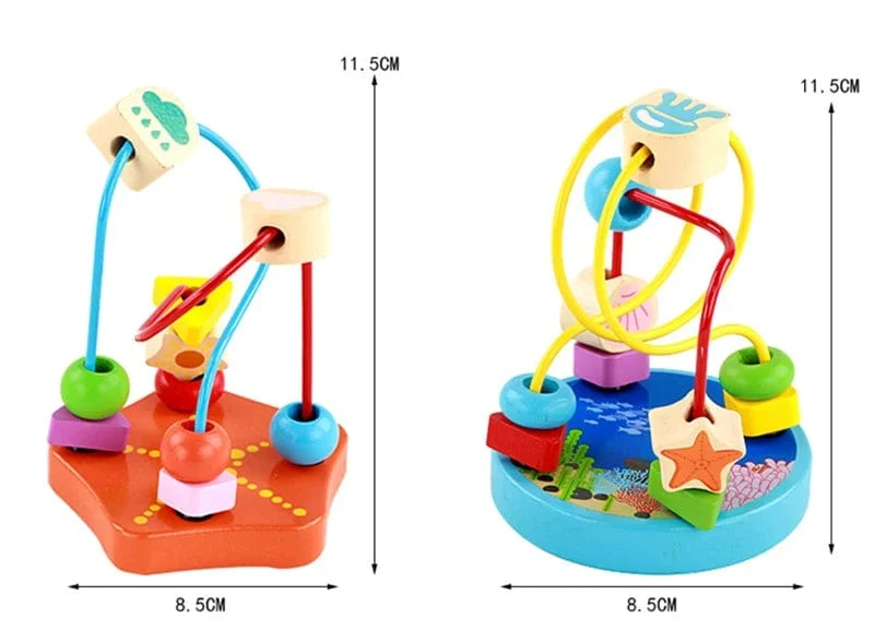 Baby Montessori Pädagogisches Mathematik Spielzeug Holz Mini Kreise Perlen Draht Labyrinth Achterbahn Abakus Puzzle Spielzeug Für Kinder Junge Mädchen Geschenk
