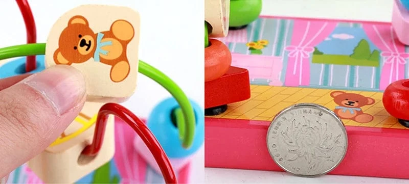 Baby Montessori Pädagogisches Mathematik Spielzeug Holz Mini Kreise Perlen Draht Labyrinth Achterbahn Abakus Puzzle Spielzeug Für Kinder Junge Mädchen Geschenk