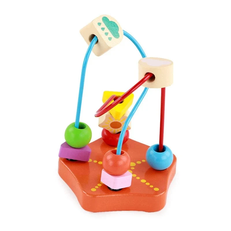 Baby Montessori Pädagogisches Mathematik Spielzeug Holz Mini Kreise Perlen Draht Labyrinth Achterbahn Abakus Puzzle Spielzeug Für Kinder Junge Mädchen Geschenk