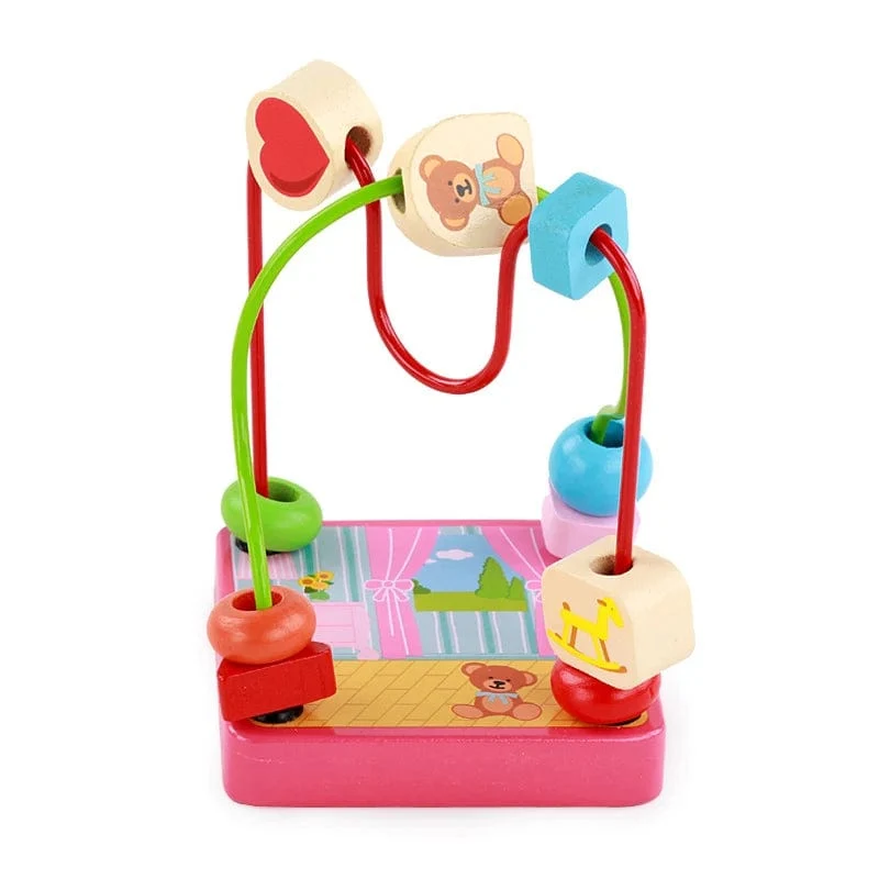 Baby Montessori Pädagogisches Mathematik Spielzeug Holz Mini Kreise Perlen Draht Labyrinth Achterbahn Abakus Puzzle Spielzeug Für Kinder Junge Mädchen Geschenk