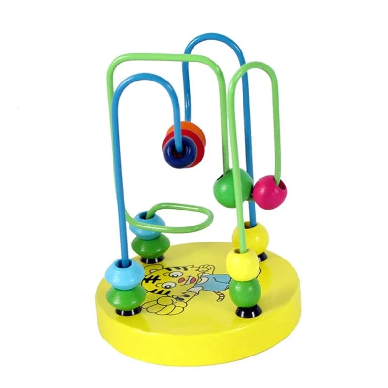 Baby Montessori Pädagogisches Mathematik Spielzeug Holz Mini Kreise Perlen Draht Labyrinth Achterbahn Abakus Puzzle Spielzeug Für Kinder Junge Mädchen Geschenk