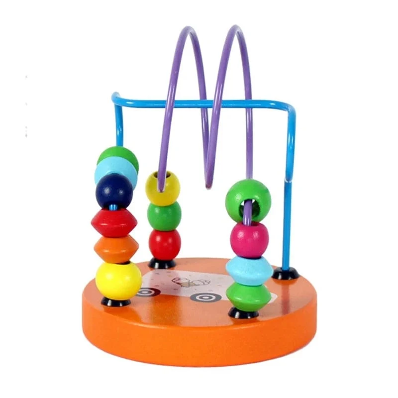 Baby Montessori Pädagogisches Mathematik Spielzeug Holz Mini Kreise Perlen Draht Labyrinth Achterbahn Abakus Puzzle Spielzeug Für Kinder Junge Mädchen Geschenk