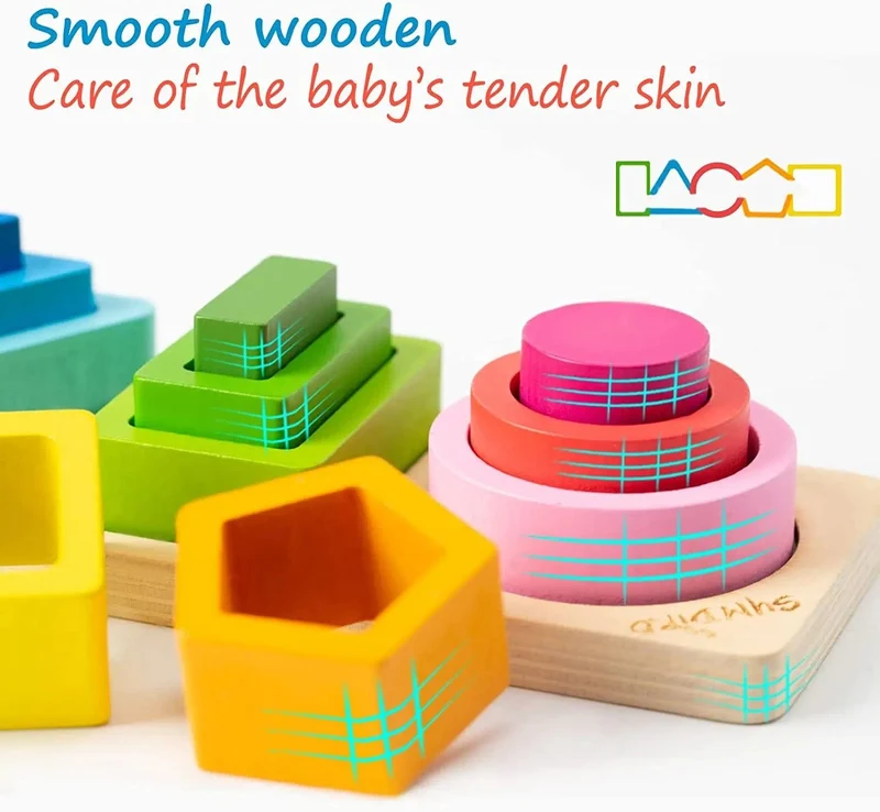 Montessori-Holzspielzeug für Kinder, Holz-Sortierungs- und Stapelspielzeug für Babys und Kleinkinder, pädagogisches Form- und Farbsortierspielzeug, Vorschulkindergeschenke