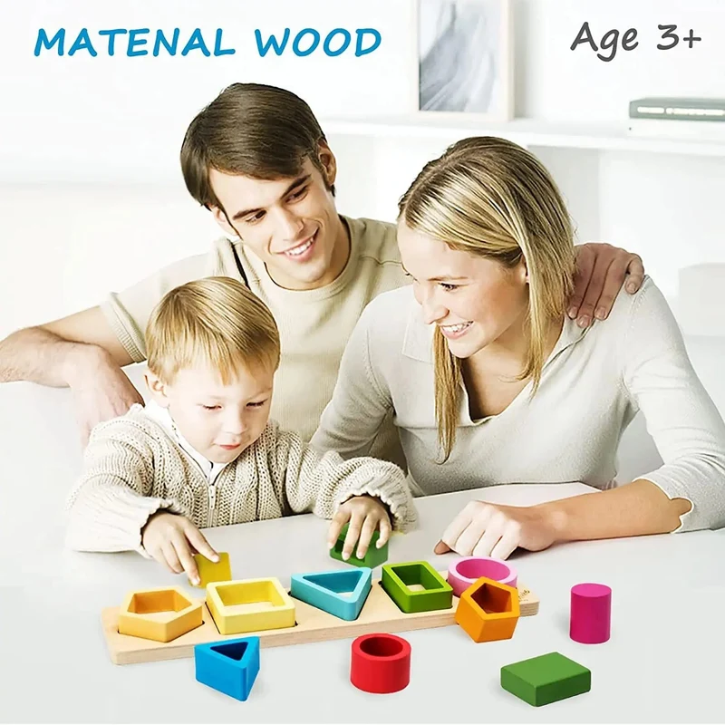 Montessori-Holzspielzeug für Kinder, Holz-Sortierungs- und Stapelspielzeug für Babys und Kleinkinder, pädagogisches Form- und Farbsortierspielzeug, Vorschulkindergeschenke