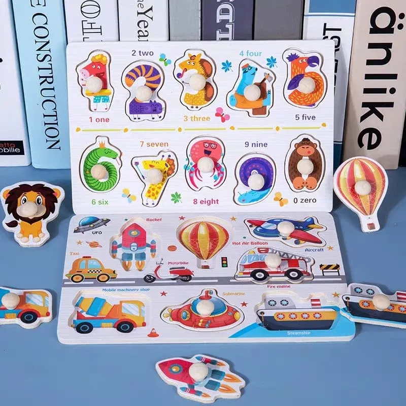 Kinder Holz Puzzle Montessori Spielzeug Für Baby 1 zu 2 3 Jahre Alt Kinder Hand Greifen Bord Pädagogisches Lernen Matching Spiele