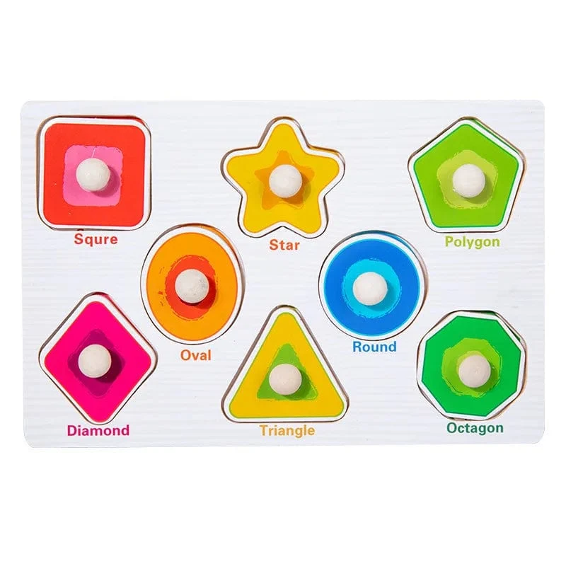 Kinder Holz Puzzle Montessori Spielzeug Für Baby 1 zu 2 3 Jahre Alt Kinder Hand Greifen Bord Pädagogisches Lernen Matching Spiele