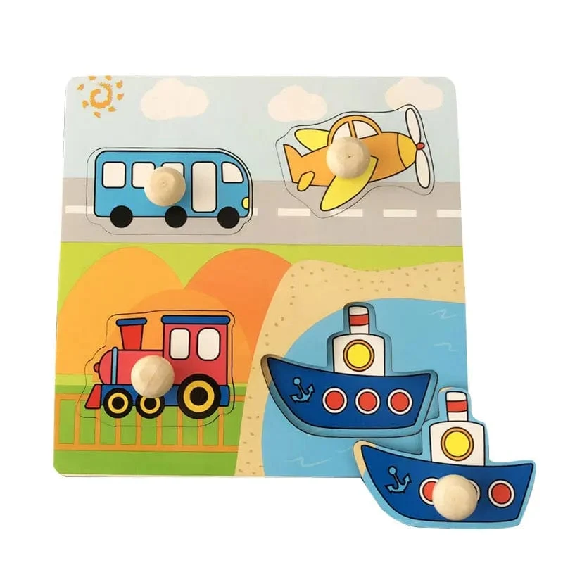 Kinder Holz Puzzle Montessori Spielzeug Für Baby 1 zu 2 3 Jahre Alt Kinder Hand Greifen Bord Pädagogisches Lernen Matching Spiele