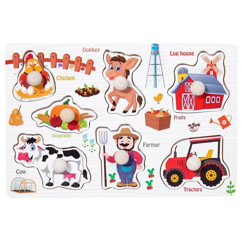 Kinder Holz Puzzle Montessori Spielzeug Für Baby 1 zu 2 3 Jahre Alt Kinder Hand Greifen Bord Pädagogisches Lernen Matching Spiele