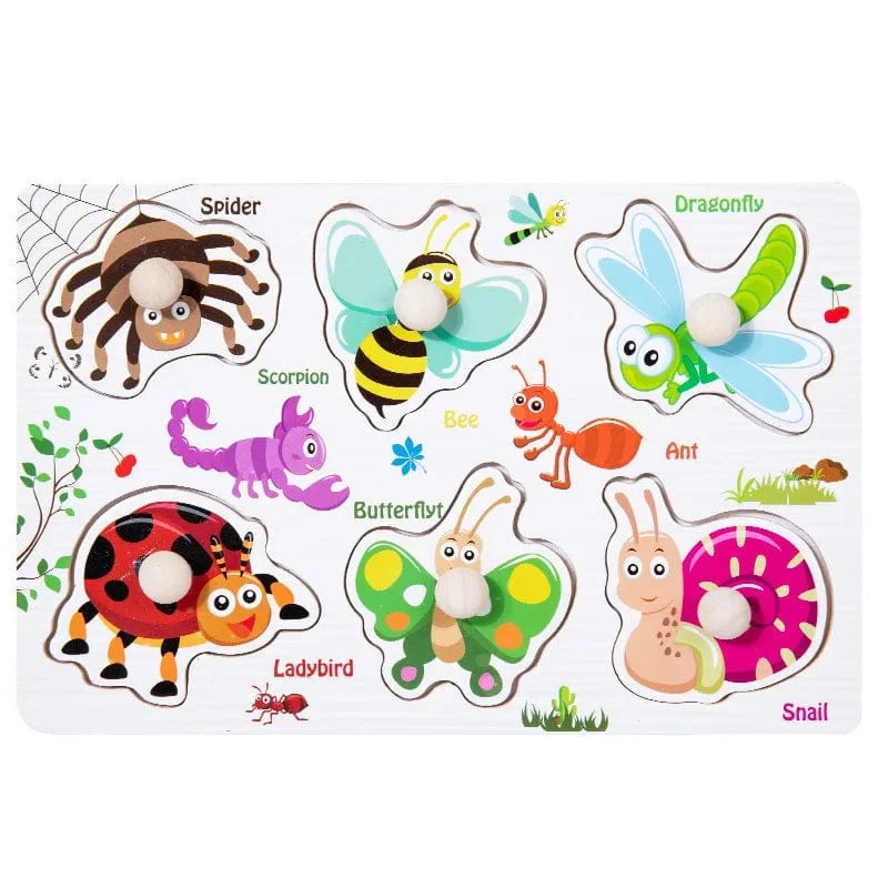 Kinder Holz Puzzle Montessori Spielzeug Für Baby 1 zu 2 3 Jahre Alt Kinder Hand Greifen Bord Pädagogisches Lernen Matching Spiele