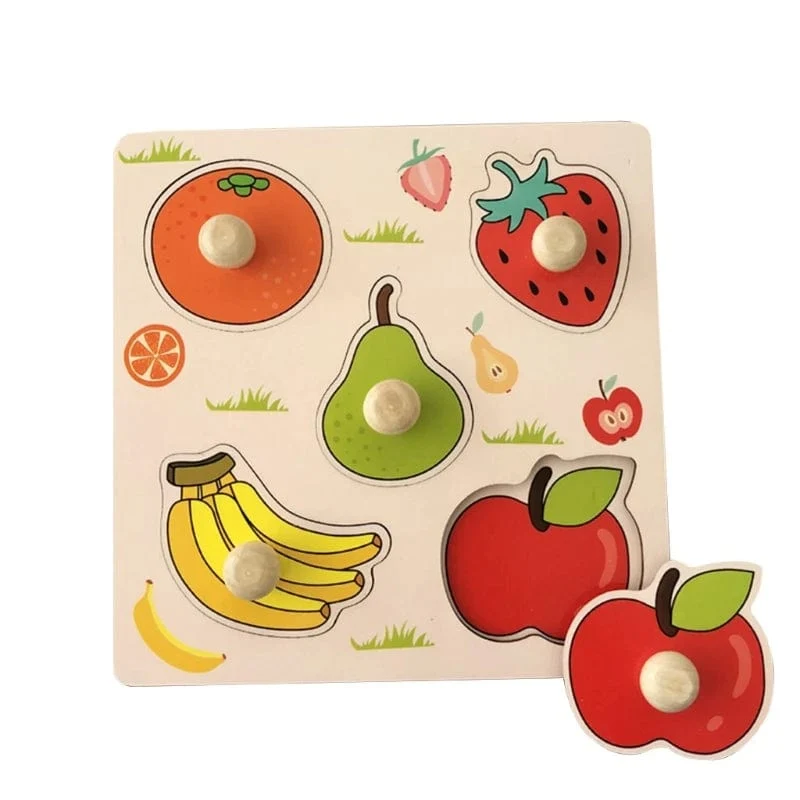Kinder Holz Puzzle Montessori Spielzeug Für Baby 1 zu 2 3 Jahre Alt Kinder Hand Greifen Bord Pädagogisches Lernen Matching Spiele