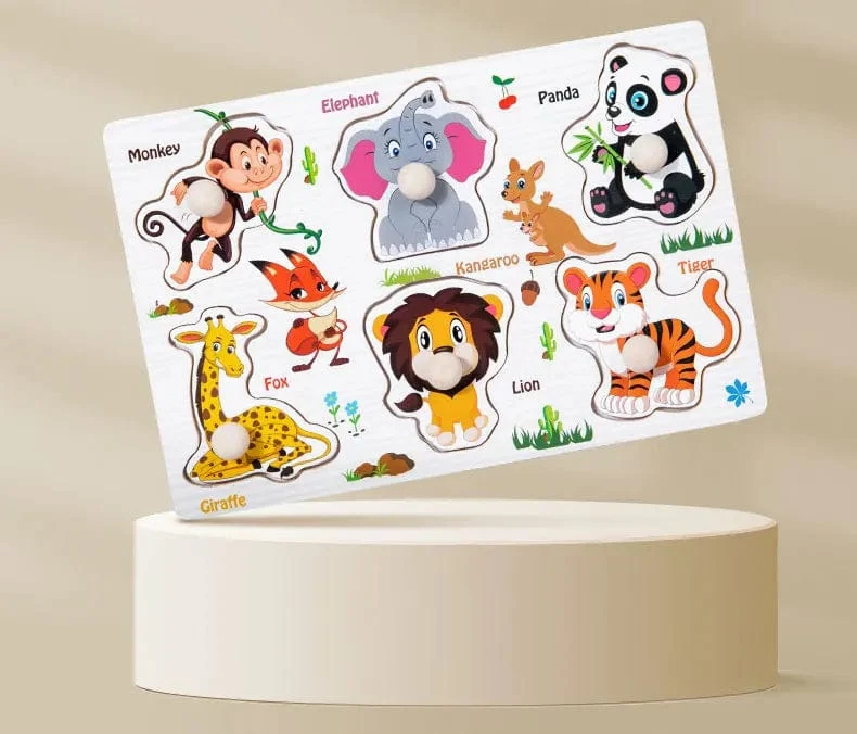 Kinder Holz Puzzle Montessori Spielzeug Für Baby 1 zu 2 3 Jahre Alt Kinder Hand Greifen Bord Pädagogisches Lernen Matching Spiele