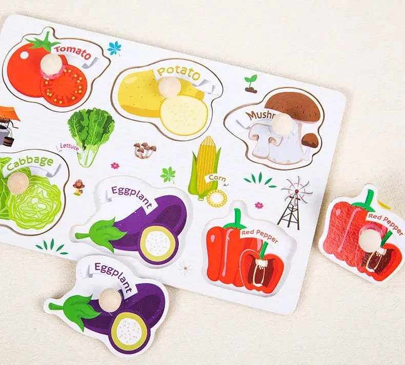 Kinder Holz Puzzle Montessori Spielzeug Für Baby 1 zu 2 3 Jahre Alt Kinder Hand Greifen Bord Pädagogisches Lernen Matching Spiele