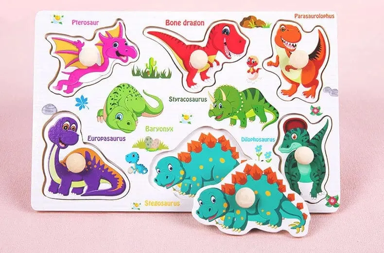 Kinder Holz Puzzle Montessori Spielzeug Für Baby 1 zu 2 3 Jahre Alt Kinder Hand Greifen Bord Pädagogisches Lernen Matching Spiele