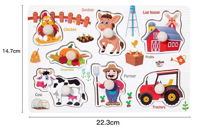Kinder Holz Puzzle Montessori Spielzeug Für Baby 1 zu 2 3 Jahre Alt Kinder Hand Greifen Bord Pädagogisches Lernen Matching Spiele