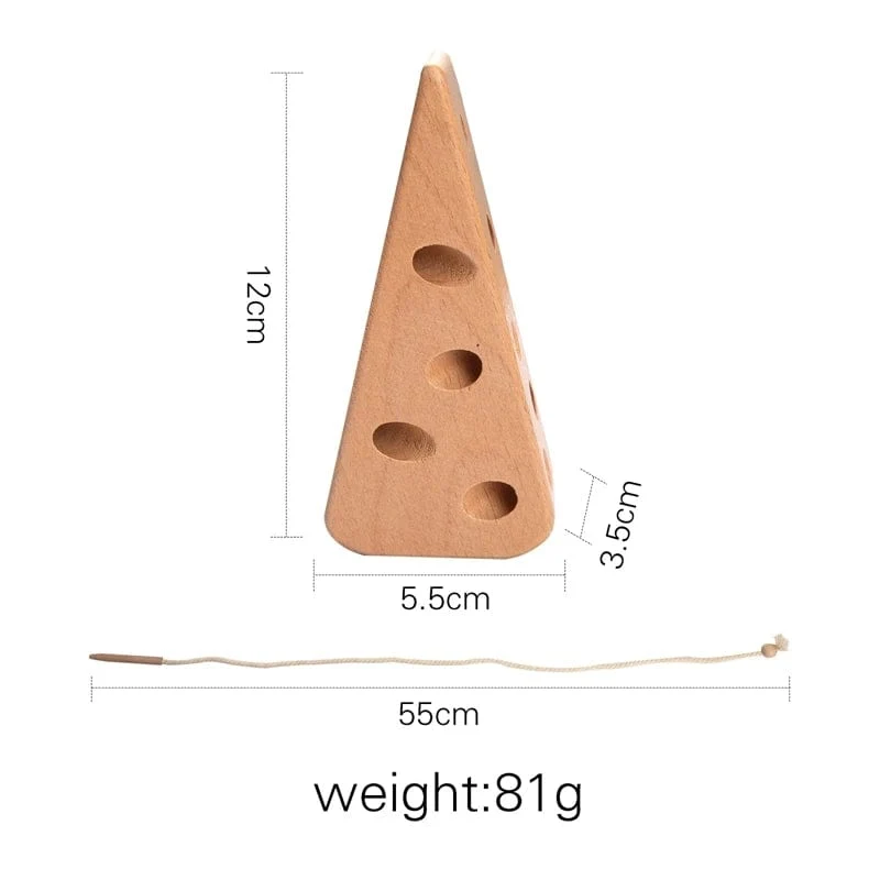 Holz-Igel-Fädelbrett, Montessori-Spielzeug, Buchenholz, Lernspielzeug, Knopf-Perlenblöcke, Puzzle-Spielzeug, Baby-Geschenke