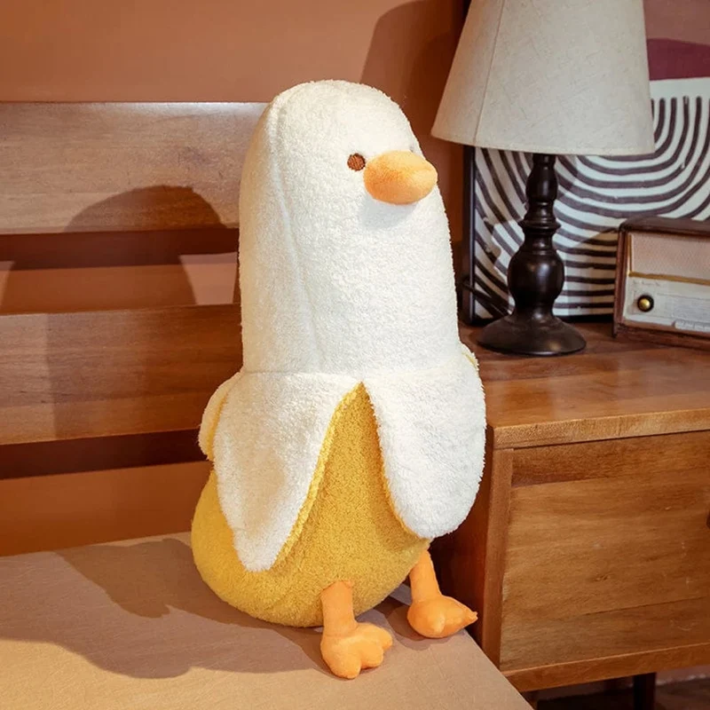 50CM Geschälte Banane Plüschtier Niedliche Angst Machen Sie einen Freund Ente Dekokissen Puppe Senden Sie Kindern Weihnachtsgeburtstagsgeschenke