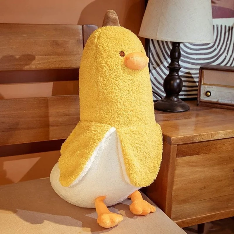 50CM Geschälte Banane Plüschtier Niedliche Angst Machen Sie einen Freund Ente Dekokissen Puppe Senden Sie Kindern Weihnachtsgeburtstagsgeschenke