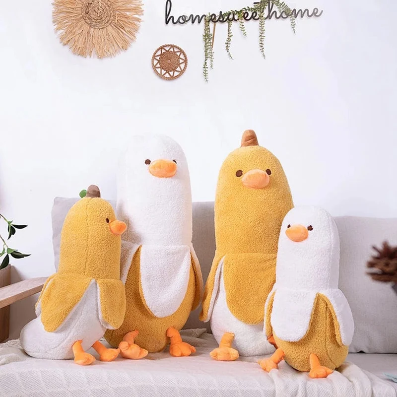50CM Geschälte Banane Plüschtier Niedliche Angst Machen Sie einen Freund Ente Dekokissen Puppe Senden Sie Kindern Weihnachtsgeburtstagsgeschenke