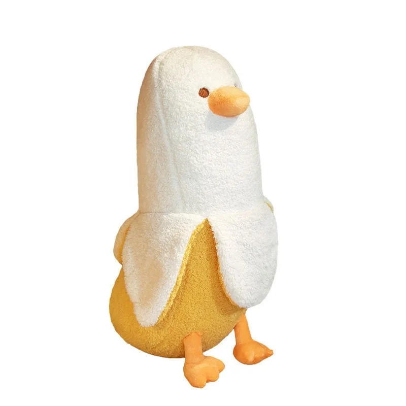 50CM Geschälte Banane Plüschtier Niedliche Angst Machen Sie einen Freund Ente Dekokissen Puppe Senden Sie Kindern Weihnachtsgeburtstagsgeschenke