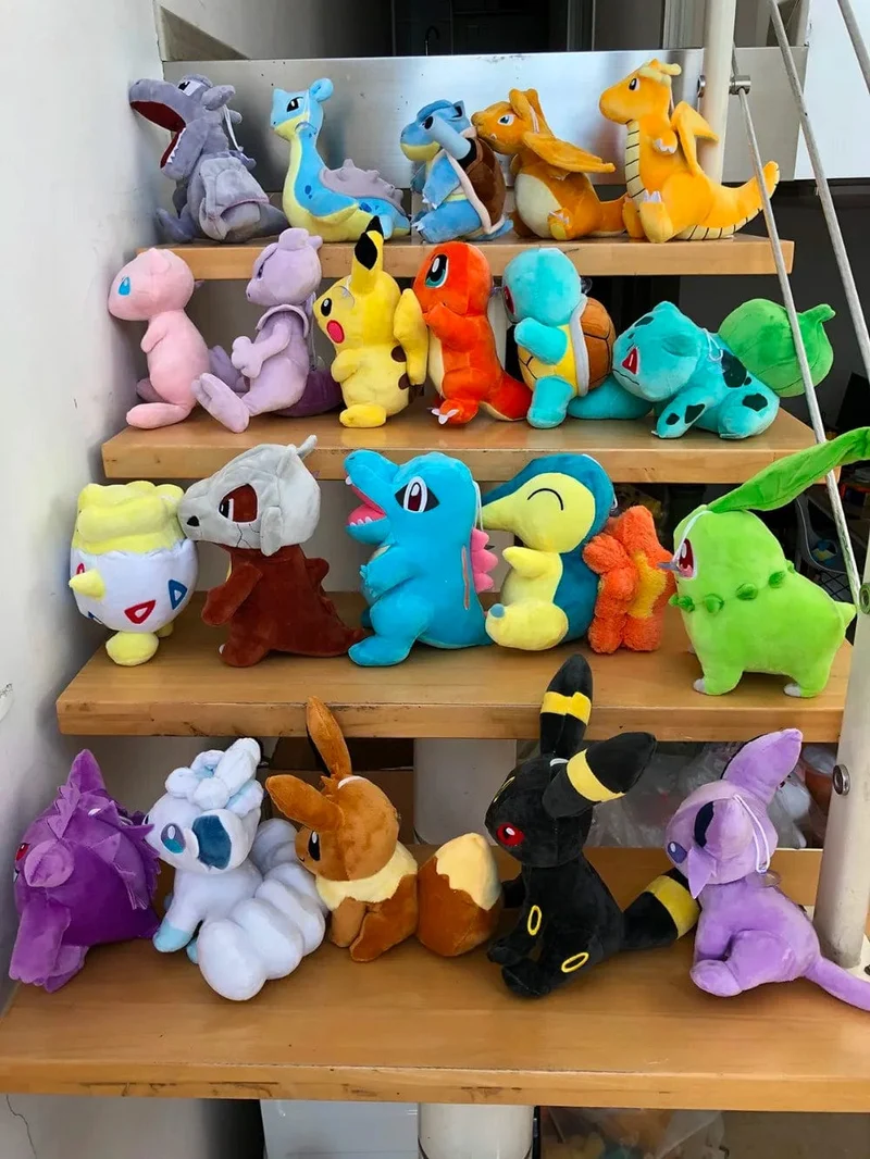 20 cm Dragonite Plüschtiere Pokemon Pikachu Squirtle Bulbasaur Charmander Gengar Eevee Dragonite Stofftiere Kinder Weihnachtsgeschenk