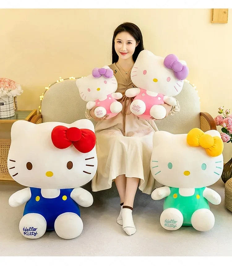 Sanrio Hello Kitty Kuromi Melody Stofftiere Niedliches Plüsch Cinnamoroll Spielzeug Kawaii Baby Weihnachtsgeschenke Kinder Puppen für Mädchen