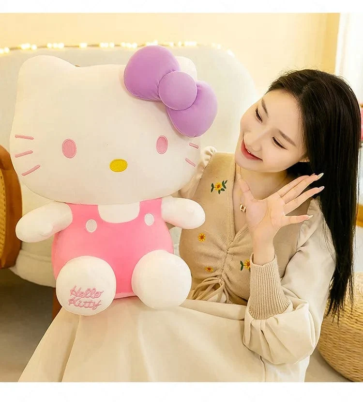 Sanrio Hello Kitty Kuromi Melody Stofftiere Niedliches Plüsch Cinnamoroll Spielzeug Kawaii Baby Weihnachtsgeschenke Kinder Puppen für Mädchen