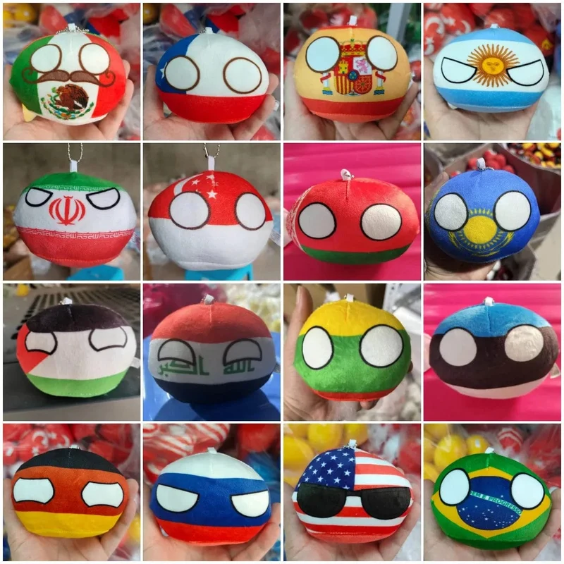Polandball-Anhänger, Country-Bälle, 70 Stile, 10 cm, Country-Ball, Plüschtiere, Halloween-Dekor, Geschenk für Kinder, Countryball-Stoffpuppe