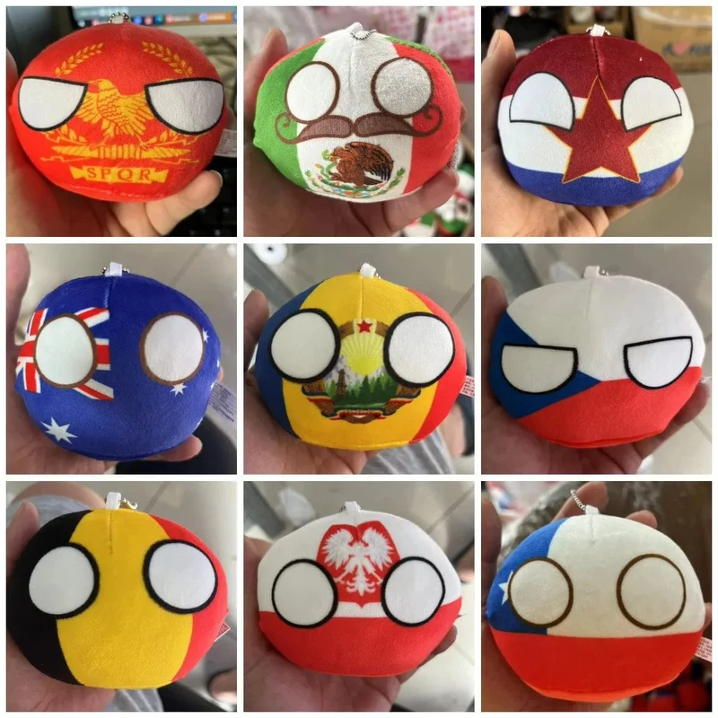 Polandball-Anhänger, Country-Bälle, 70 Stile, 10 cm, Country-Ball, Plüschtiere, Halloween-Dekor, Geschenk für Kinder, Countryball-Stoffpuppe