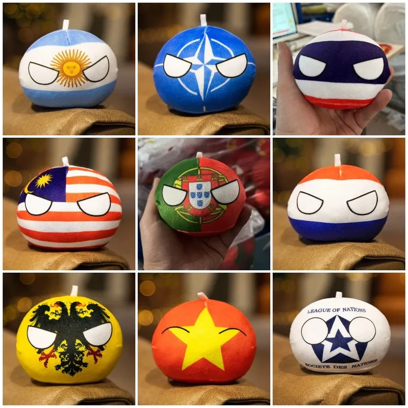 Polandball-Anhänger, Country-Bälle, 70 Stile, 10 cm, Country-Ball, Plüschtiere, Halloween-Dekor, Geschenk für Kinder, Countryball-Stoffpuppe